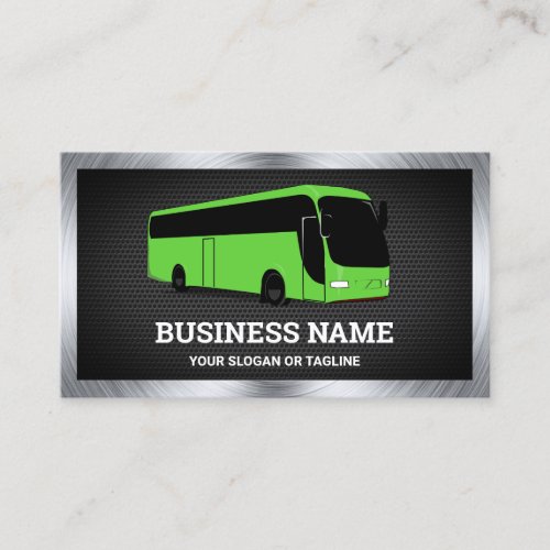 Luxury Green Bus Sightseeing Tours Travel Agent Business Card