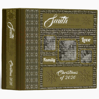 Luxury Green Christmas Photo Collage Album 3 Ring Binder