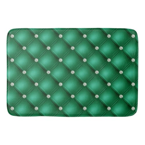 Luxury Green Diamond Tufted Pattern Bath Mat