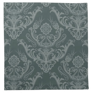 Luxury green floral damask wallpaper napkin