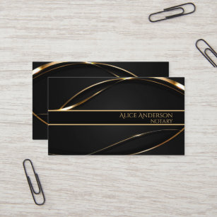 Luxury green gold elegant notary  Business Card