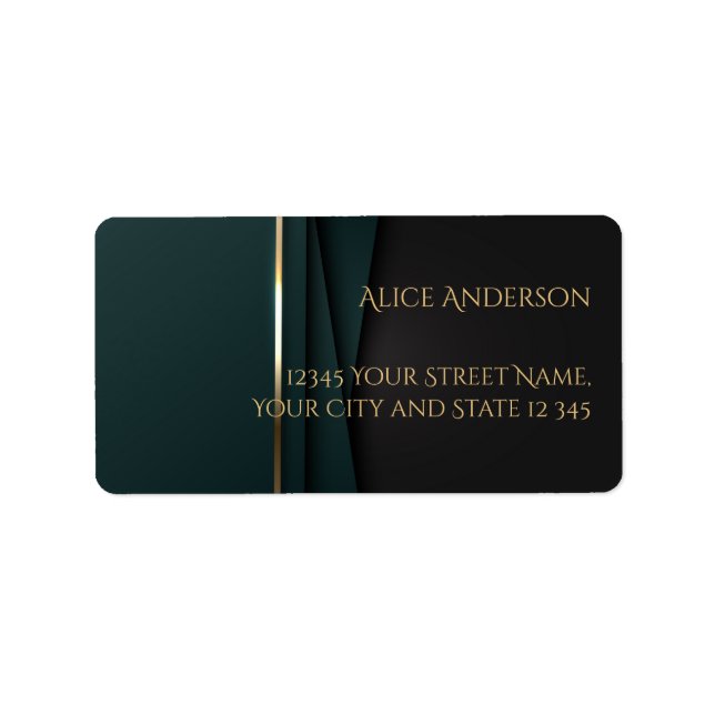 Luxury green gold elegant professional business  label (Front)