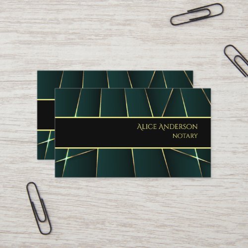 Luxury green gold elegant proffesional feminine business card