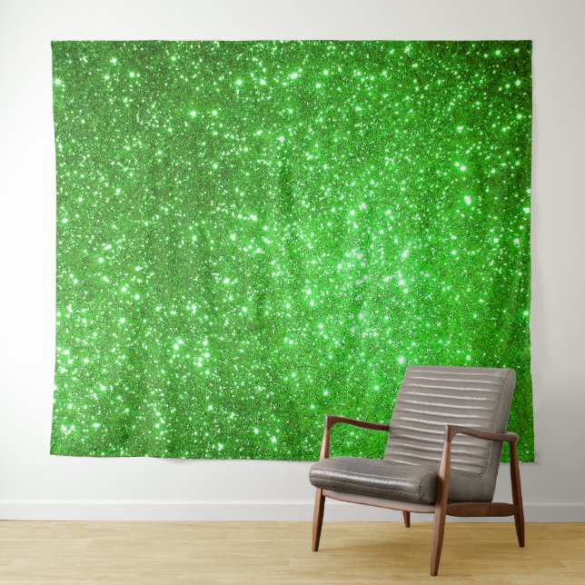 Luxury Green Gold Glitter Tapestry (In Situ (Horizontal))