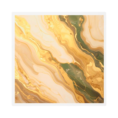 Luxury Green Gold Marble Wall Art Faux Canvas Prin