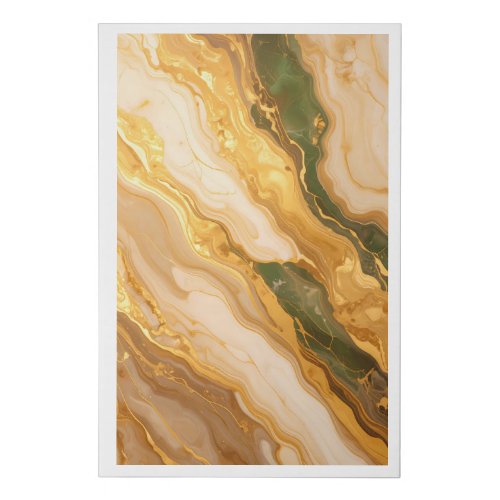Luxury Green Gold Marble Wall Art Faux Canvas Prin