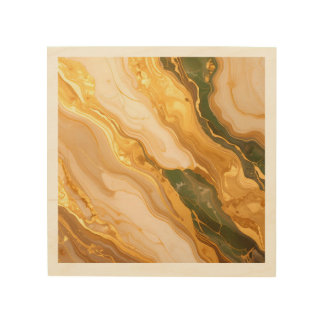 Luxury Green Gold Marble Wall Art Faux Canvas Prin