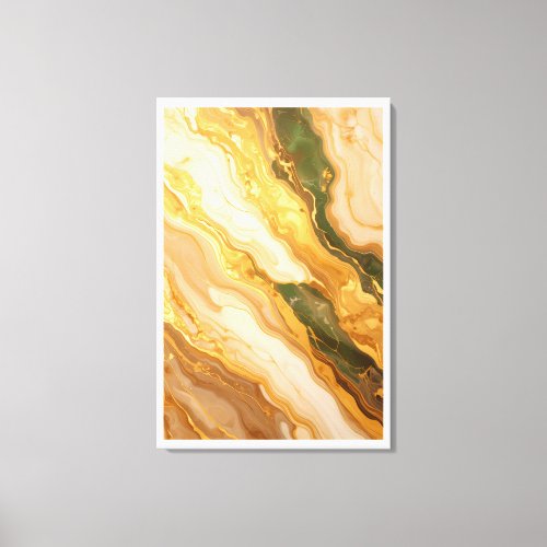 Luxury Green Gold Marble Wall Art Faux Canvas Prin