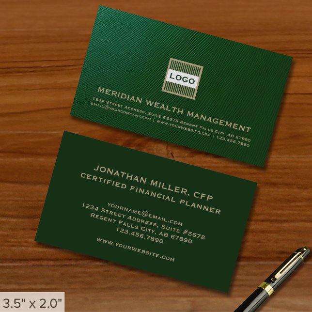 Luxury Green Leather Business Card (Creator Uploaded)