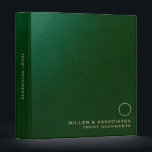 Luxury Green Leather Trust Documents Binder<br><div class="desc">Elevate your law firm or estate planning firm with this luxurious green leather PRINT binder designed specifically for trust documents. The elegant gold initial emblem on the cover exudes professionalism and sophistication, making a lasting impression on your clients. Crafted with meticulous attention to detail, this binder offers a secure and...</div>