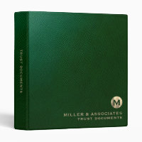 Luxury Green Leather Trust Documents Binder