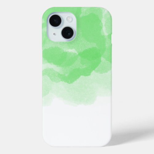 Luxury Green Magic Rose Watercolor Abstract Art iPhone 15 Case