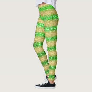 Luxury Green Popular Gift Gold Glitter Leggings