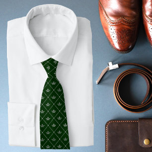 Luxury Green Silver Crown Wedding Gift For Him Neck Tie