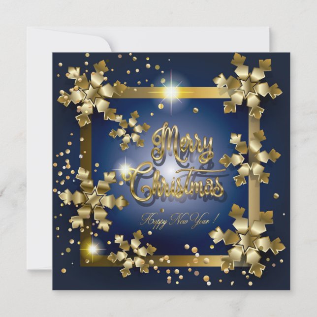 Luxury Greeting Card Merry Christmas & New Year (Front)