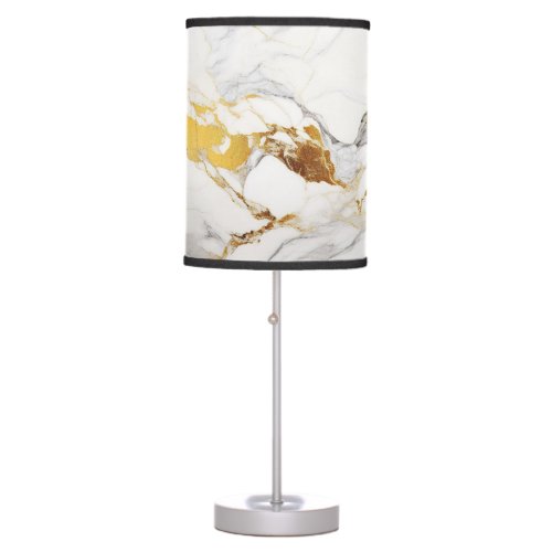  Luxury Grey and Gold Texture White Marble Table Lamp
