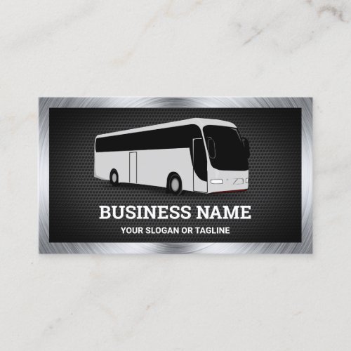Luxury Grey Bus Sightseeing Tours Travel Agent Business Card