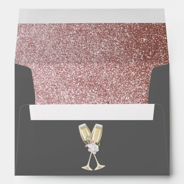 Luxury Grey Champagne 30th Birthday Envelope (Back (Bottom))