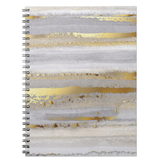 Luxury Grey Gold Watercolor Texture Notebook