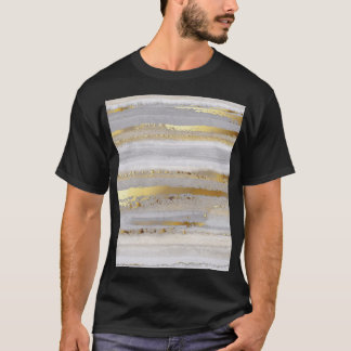 Luxury Grey Gold Watercolor Texture T-Shirt