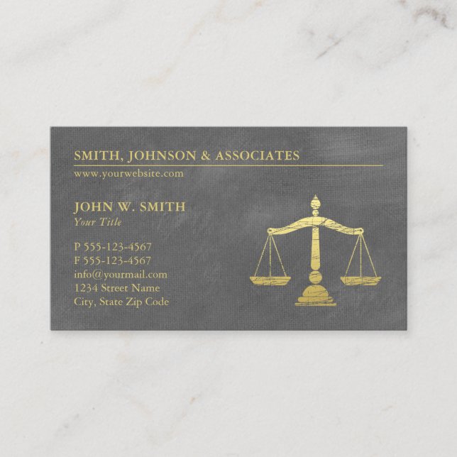 Luxury Grey Lawyer Scales of Justice Appointment (Front)