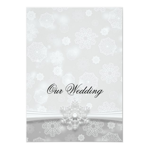 Luxury Grey Snowflakes Winter Wedding Invite