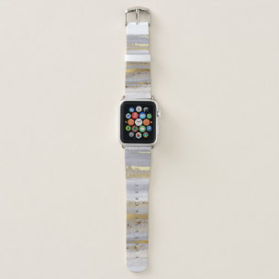 Luxury grey watercolor and gold texture apple watch band