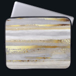 Luxury grey watercolor and gold texture laptop sleeve<br><div class="desc">Luxury grey watercolor and gold texture</div>