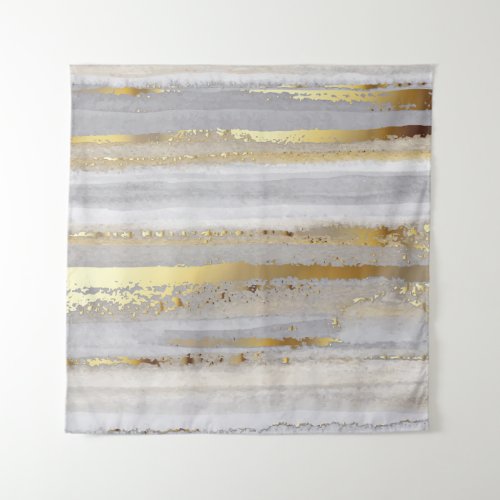 Luxury grey watercolor and gold texture tapestry