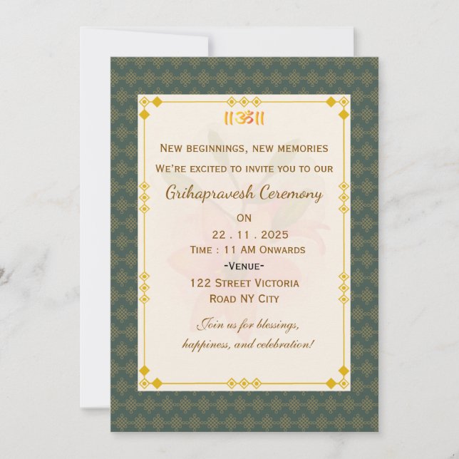 Luxury Grihapravesh Invitation  (Front)