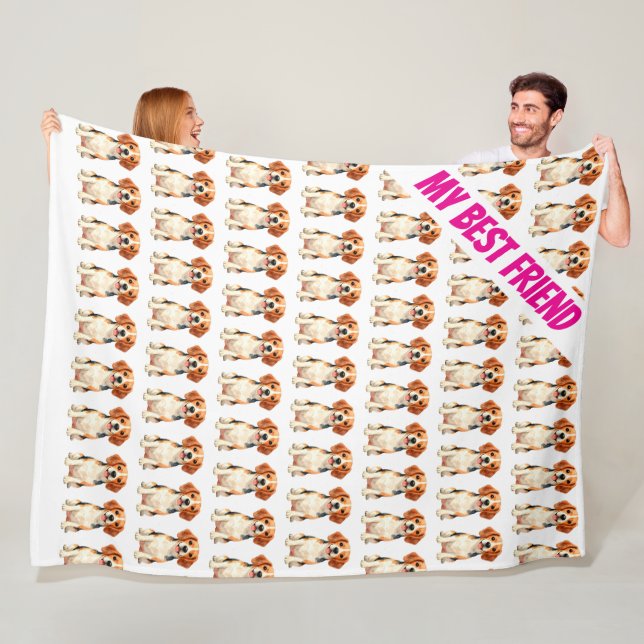 Luxury Grooming Dog Personalized Modern Collection Fleece Blanket (In Situ)