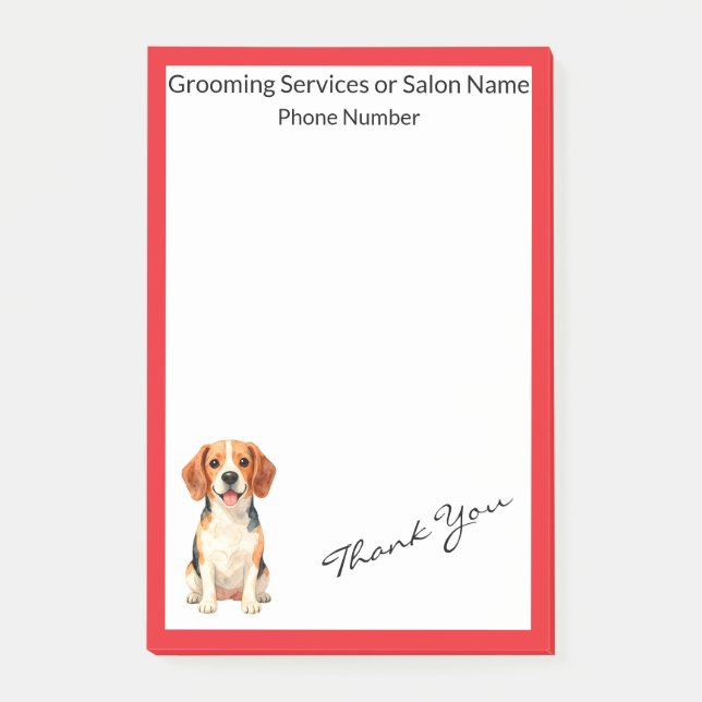 Luxury Grooming Dog Personalized Modern Collection Post-it Notes (Front)