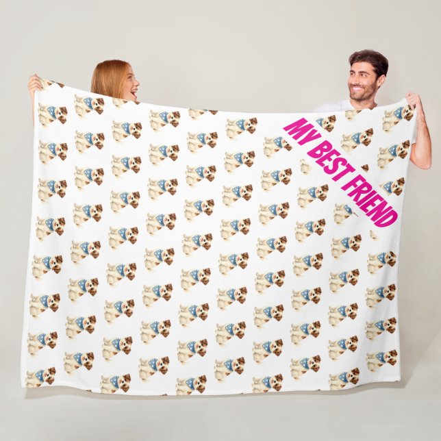 Luxury Grooming Dog Personalized Trendy Collection Fleece Blanket (In Situ)