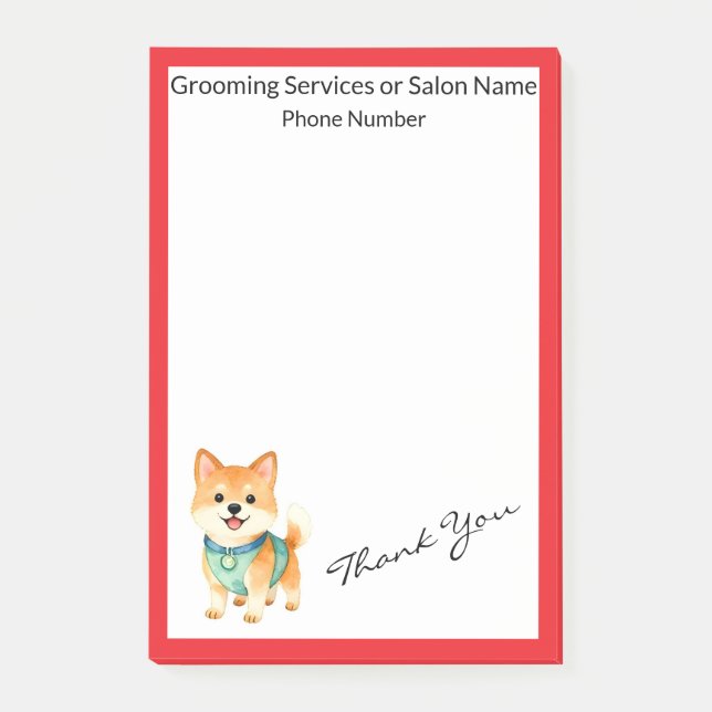 Luxury Grooming Pet Personalized Trendy Collection Post-it Notes (Front)