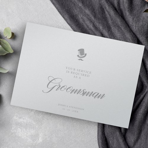 Luxury Groomsman Wedding Minimalist Proposal Card
