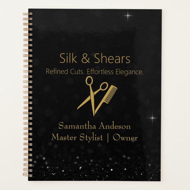 Luxury Hair Studio Stylish | Glitter Design Planner (Front)