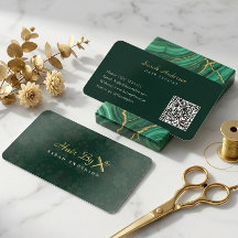 Luxury Hair Stylist Business Card Gold Foil Floral