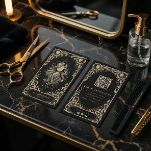 Luxury Hair Stylist | Vintage Celestial Salon Business Card