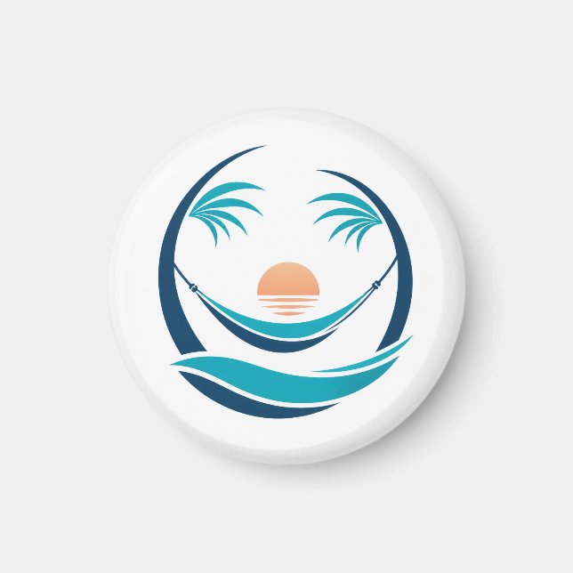 Luxury Hammock Sunset Logo Magnet (Front)