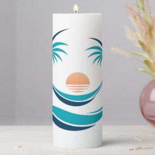 Luxury Hammock Sunset Logo Pillar Candle