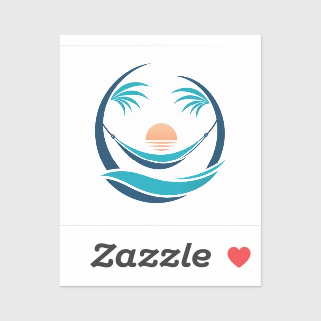 Luxury Hammock Sunset Logo Sticker (Sheet)