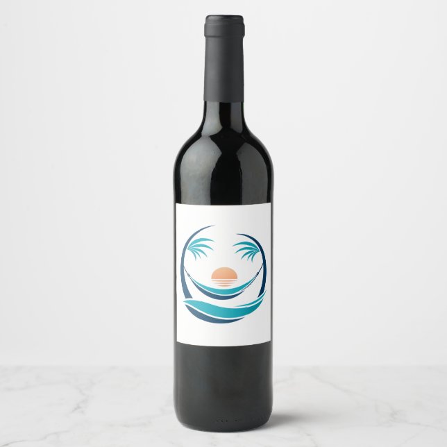 Luxury Hammock Sunset Logo Wine Label (Front)