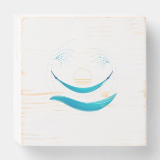 Luxury Hammock Sunset Logo Wooden Box Sign