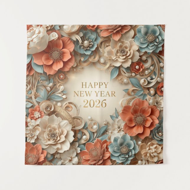 luxury happy new year 2026 party backdrop (Front)