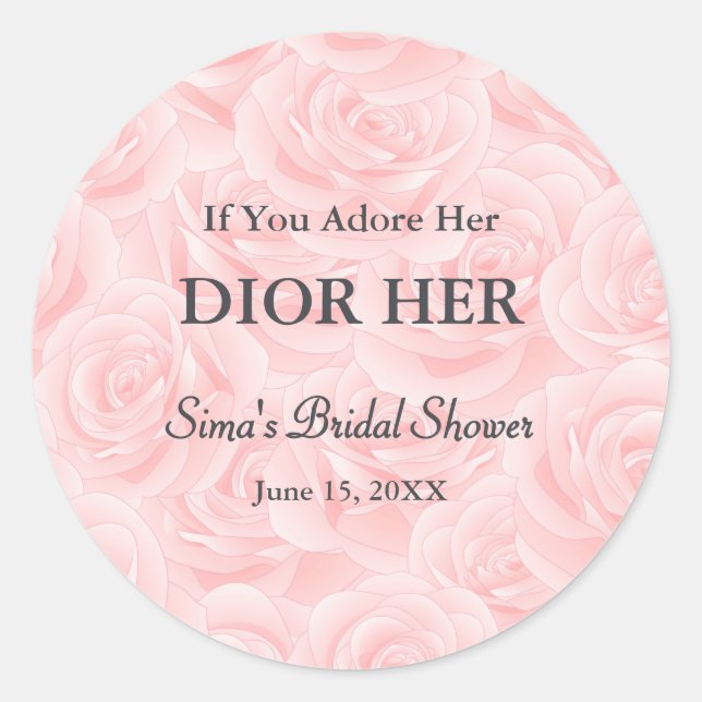 Luxury High End Perfume Theme Pink Party Favor Classic Round Sticker (Front)