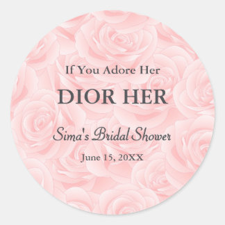 Luxury High End Perfume Theme Pink Party Favor Classic Round Sticker