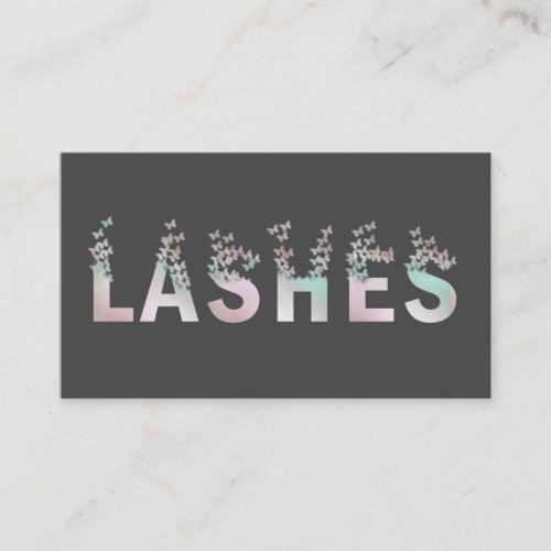 Luxury holographic butterflies lashes logo business card