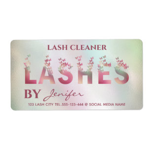 Luxury holographic butterflies lashes logo label