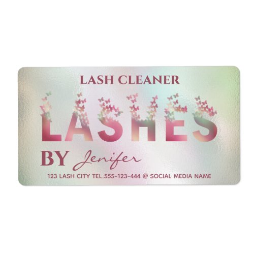 Luxury holographic butterflies lashes logo label