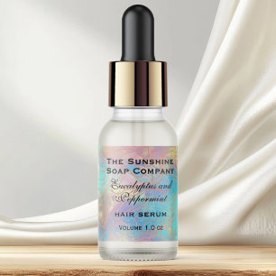 Luxury holographic cosmetics dropper bottle label